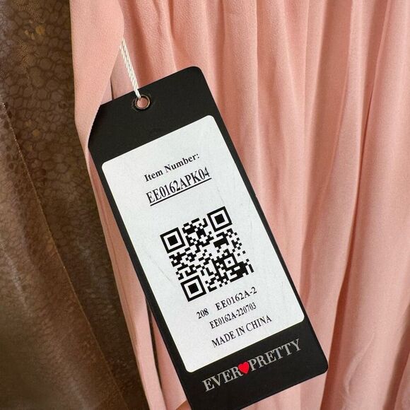 Ever Pretty Light Pink Maxi Tie Back Wedding Guest Bridesmaid Dress NWT Small/4 - Picture 5 of 8